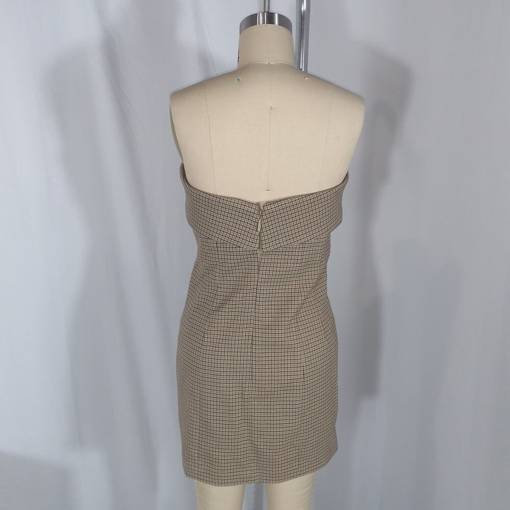Helsa 'Plaid' Brown Mini Suit Dress Size M - NWT - Picture 5 of 5